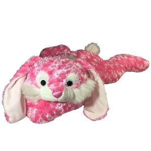 Caltoy Pink Rabbit Stuffed Animal Plush Floppy Toy Plaid Feet